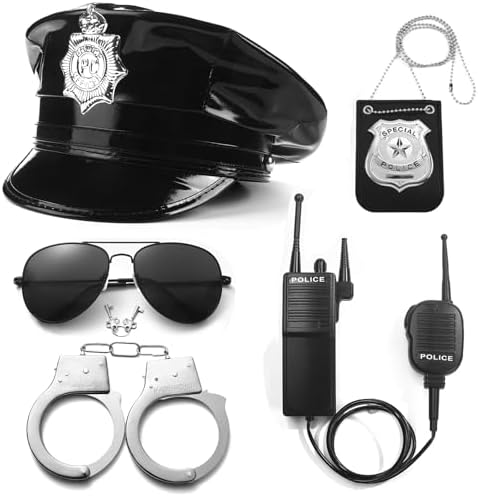 Adjustable Police Hat for Women Men Cop Accessories Set