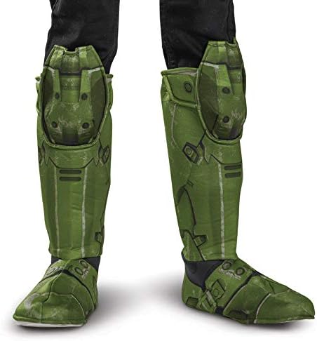 Master Chief Halo Infinite Kids Costume Soft Boot Covers Green Black