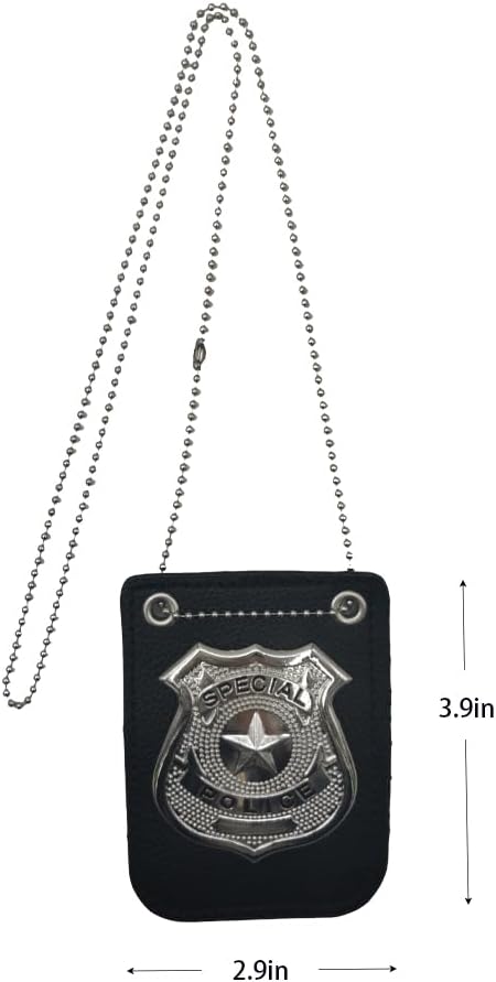 Authentic Police Badge with Chain for Costume Accessories