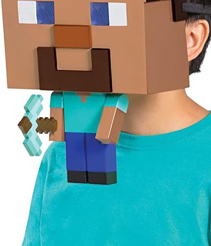 Disguise Minecraft Steve Mask for Kids Official Mega Steve Costume