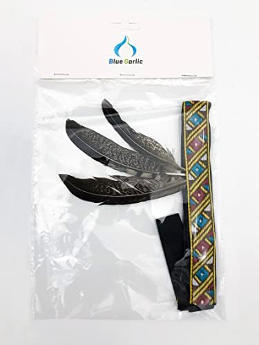 BLUE GARLIC Feather Headdress for Kids and Adults