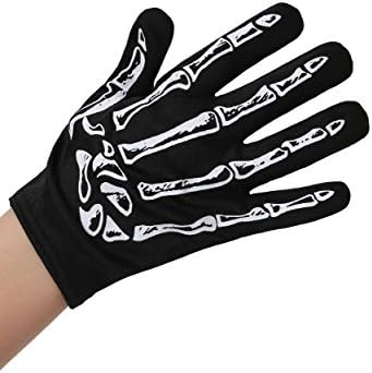 Fun Costumes Skeleton Costume Gloves for Kids Spooky Black Knit Gloves