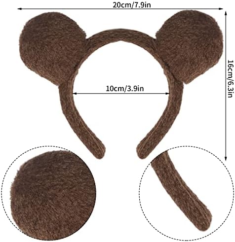Kids Animal Brown Bear Costume Kit Halloween Party Accessories