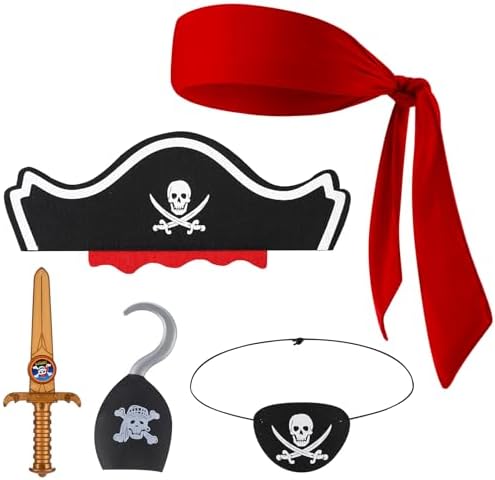 Glow-in-the-Dark Pirate Accessories Kids Costume Party Set