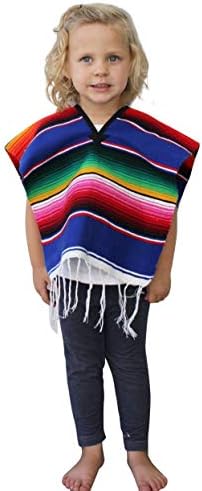 Del Mex Kids Mexican Serape Poncho Costume for Kids Ages 214