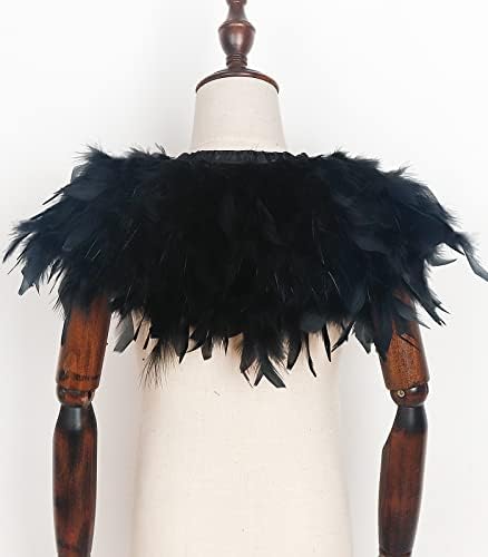 Childrens Black Feathers Cape Shawl Halloween Costume