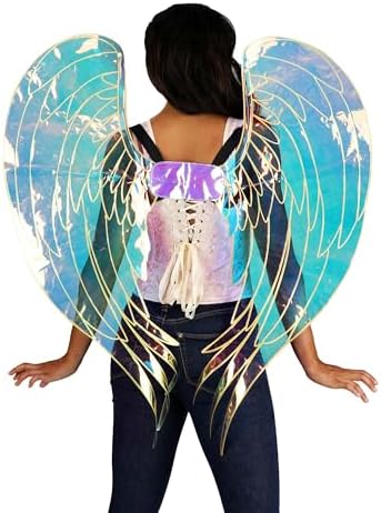 Shimmering Iridescent Angel Wings Costume - Perfect for Halloween or cosplay