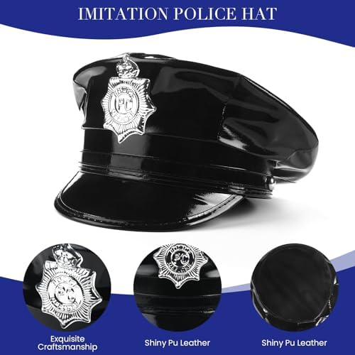 Adjustable Police Hat for Women Men Cop Accessories Set