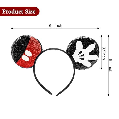 LYLINRed-Black Sequin Mouse Ears Headband Halloween Party Accessories