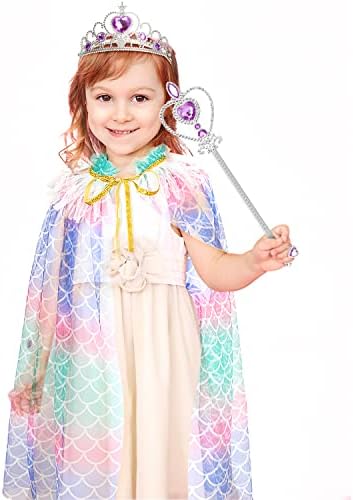 Princess Cape Set for Girls Mermaid Dress-Up Accessories