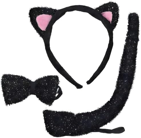 Adorable Kids Black Cat Costume Kit Girls Halloween Accessories