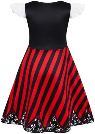 Girls Pirate Dress Buccaneer Cosplay Outfits for Kids Pirate Party Halloween