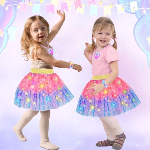OHARLOBE Princess Dress Up for Girls 4-6 Light Up Costume Set