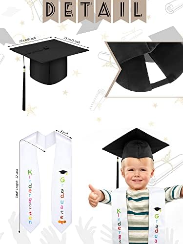 Geyoga 2 Piece Kids Graduation Set Sash and Cap