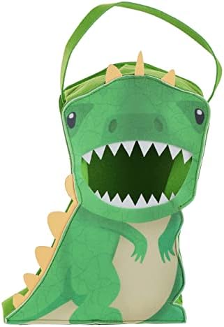 Green T-Rex Dino Trick or Treat Bag for Kids