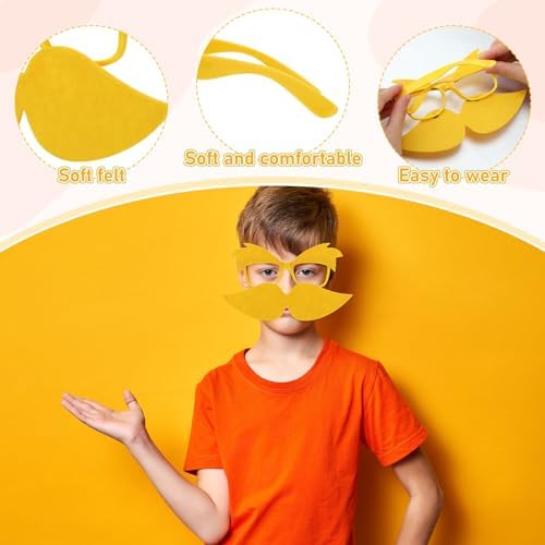 Mustache Glasses Set Funny Yellow Glasses for Halloween