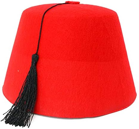 Skeleteen Arabian Red Fez Hat With Black Tassel