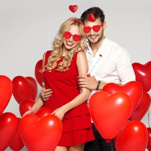 Valentines Heart Headband Sunglasses Set