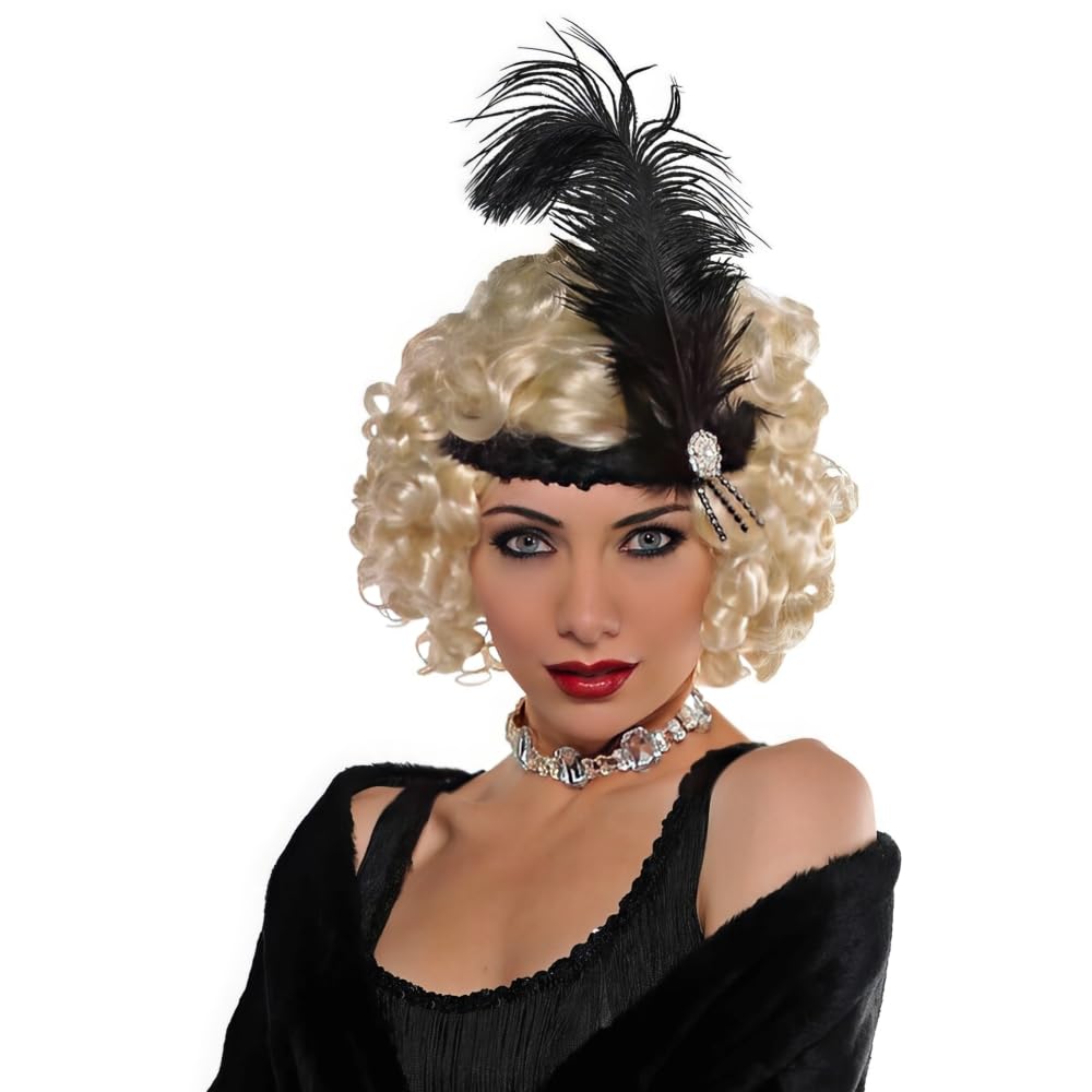 Elegant Black Charleston Feather Headband