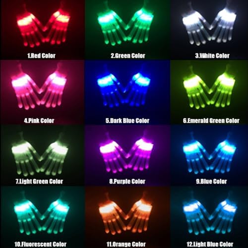 12 color LED Glow Gloves