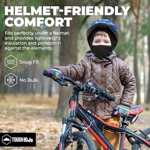 Stay Warm Kids Ski Neck Gaiter Toddler Fleece Neckwarmer with Helmet Liner Hood