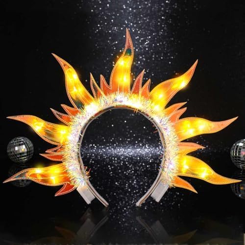 Yean Gold Flame Headband Party Costume