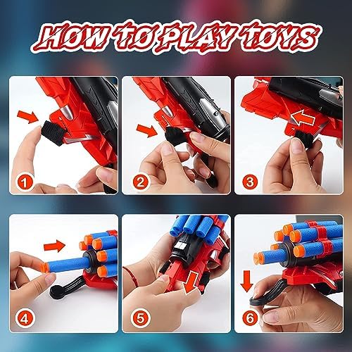 Wiifyly Spider Web Gloves Shooters Costume Toy for Kids
