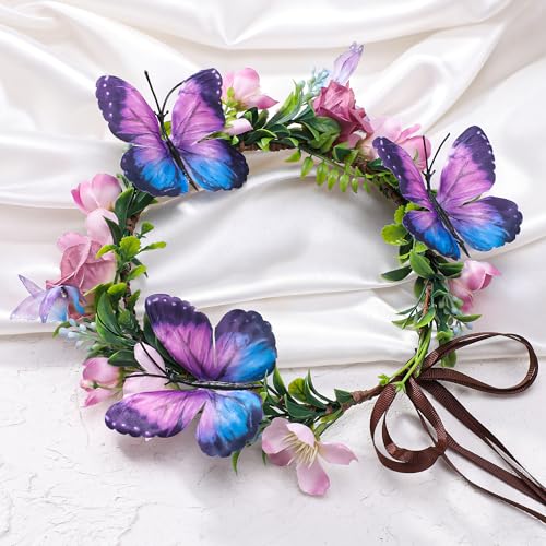 Butterfly Crown Headband - Purple