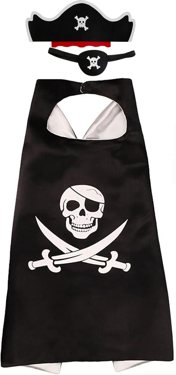 Cartoon Pirate Dress Up Satin Cape