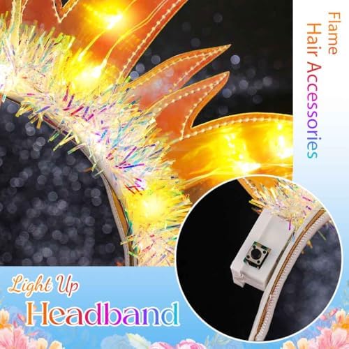 Yean Gold Flame Headband Party Costume