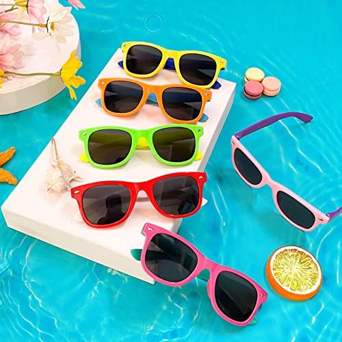 Matcheck 12 Pack Kids Square Neon Sunglasses