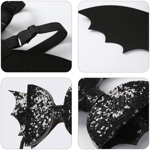 Perfect Halloween Costume for Babies - Black Bat Wing and Bow Headband