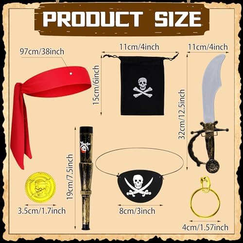 Pirate Accessory Bundle for Kids Adults