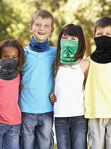 SATINIOR 4-PieceAttached UV Protection Face Cover Balaclava for Kids in Summer