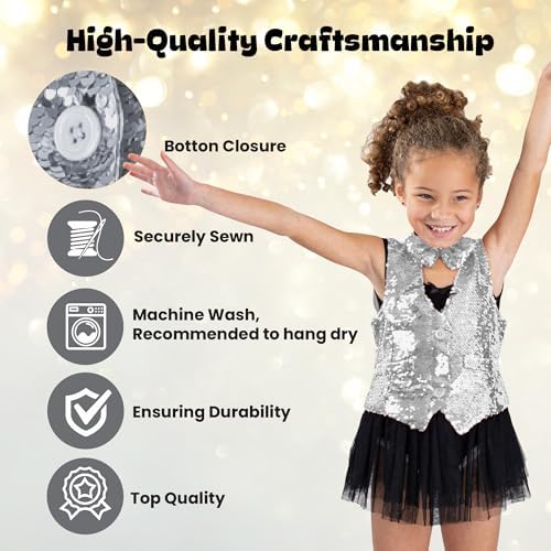 Fun Sequin Vest with Bow Tie - Kids Party Costume