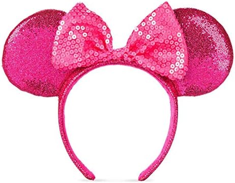 Minnie Mouse Glitter and Sequin Ear HeadBand Pink