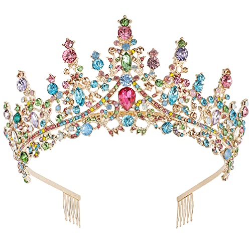 COCIDE Princess Tiara for Women Crystal Rhinestone Bridal Crown Party Gift