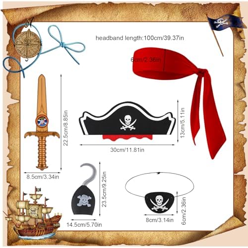 Glow-in-the-Dark Pirate Accessories Kids Costume Party Set