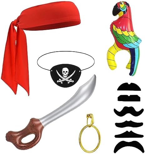 6 Pcs Pirate Costume Accessories Set for Kids Halloween Party