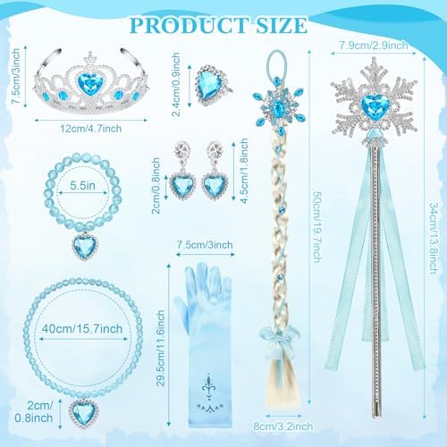 Perfect Princess Party Accessories Set of 8 - Cosplay Set for Girls