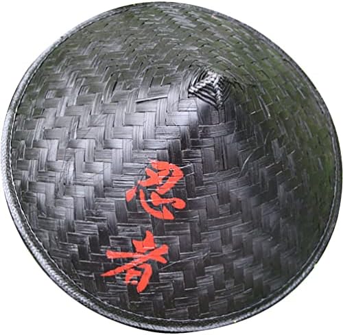 STOBOK Ninja Hat Black Bamboo Straw Conical Cap