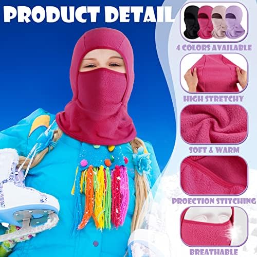 Funtery Kids Winter Face Mask Set - 4-Piece Balaclava for Skiing Cycling