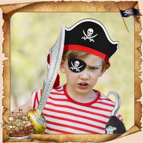 Glow-in-the-Dark Pirate Accessories Kids Costume Party Set