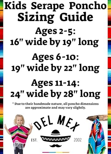 Del Mex Kids Mexican Serape Poncho Costume for Kids Ages 214