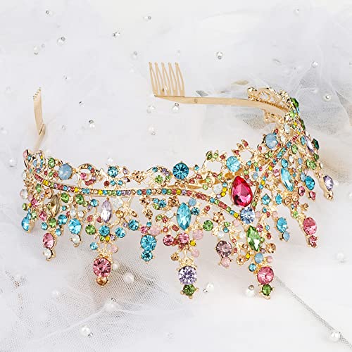 COCIDE Princess Tiara for Women Crystal Rhinestone Bridal Crown Party Gift