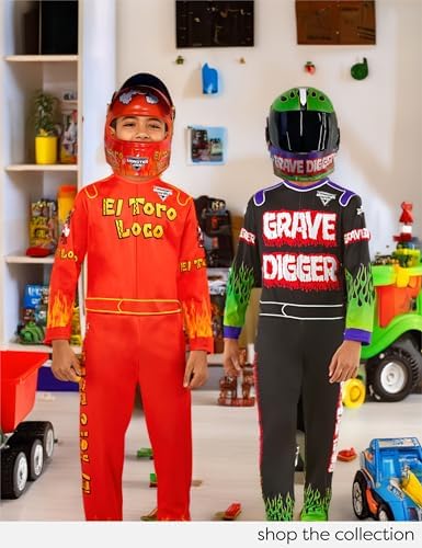 graphite Monster Jam Half-Mask for Kids Boys Halloween Party Accessories