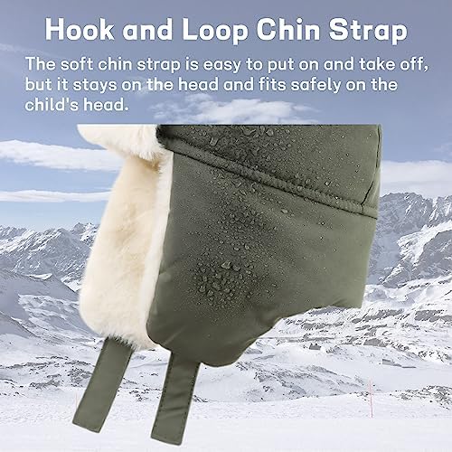 JANGANNSA Waterproof Windproof Winter Baby Beanie Fleece Lined Kids Trapper Hat