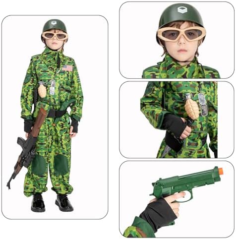 Mini Soldier Army Costume for Kids with Toy Accessories