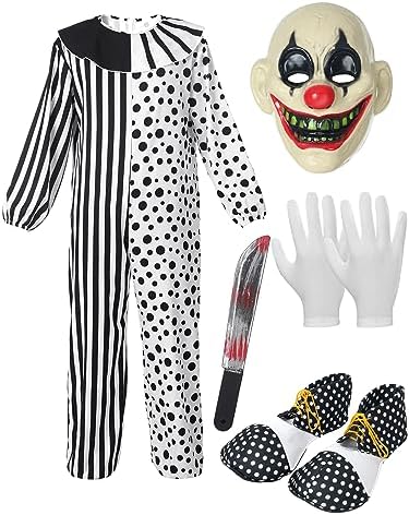 Ramped 5-Piece Scary Killer Clown Costume Set Halloween