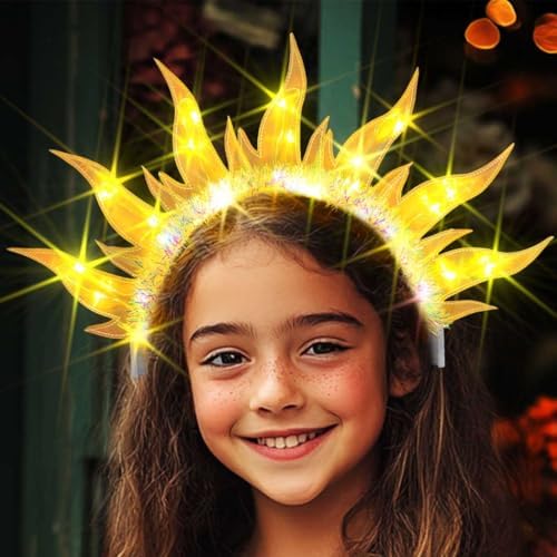 Yean Gold Flame Headband Party Costume